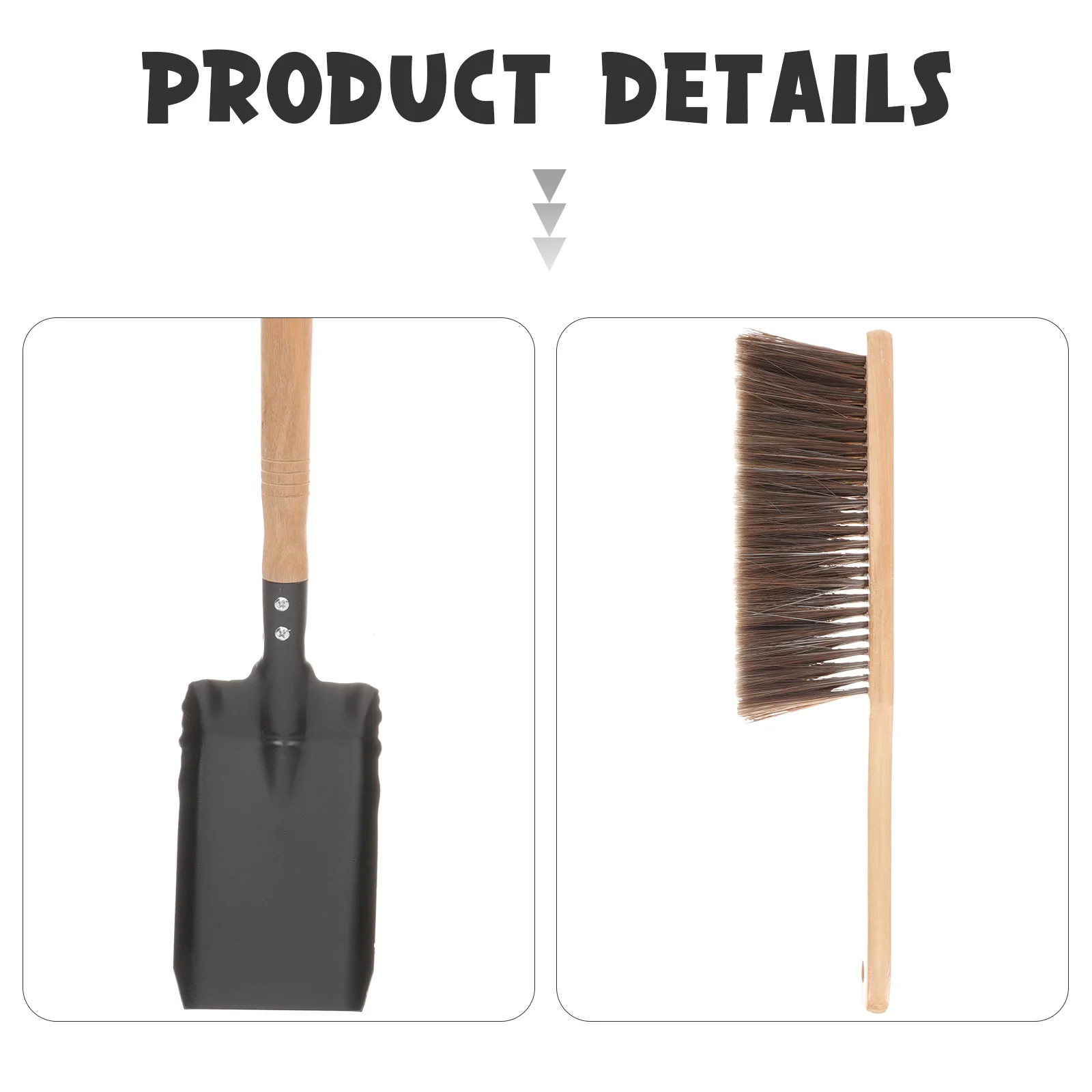 Brush Fireplace Cleaning Set Outdoor Broom Shovels Wrought Iron Charcoal Grill Ash Rake Hoe Stove