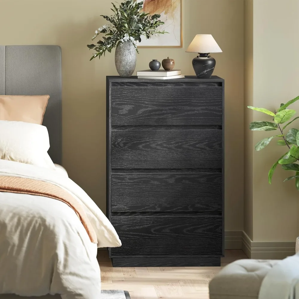 Bedroom Storage Chest with 4 Drawers, Modern Minimalist Design, Versatile for Closet, Living Room, and Entryway