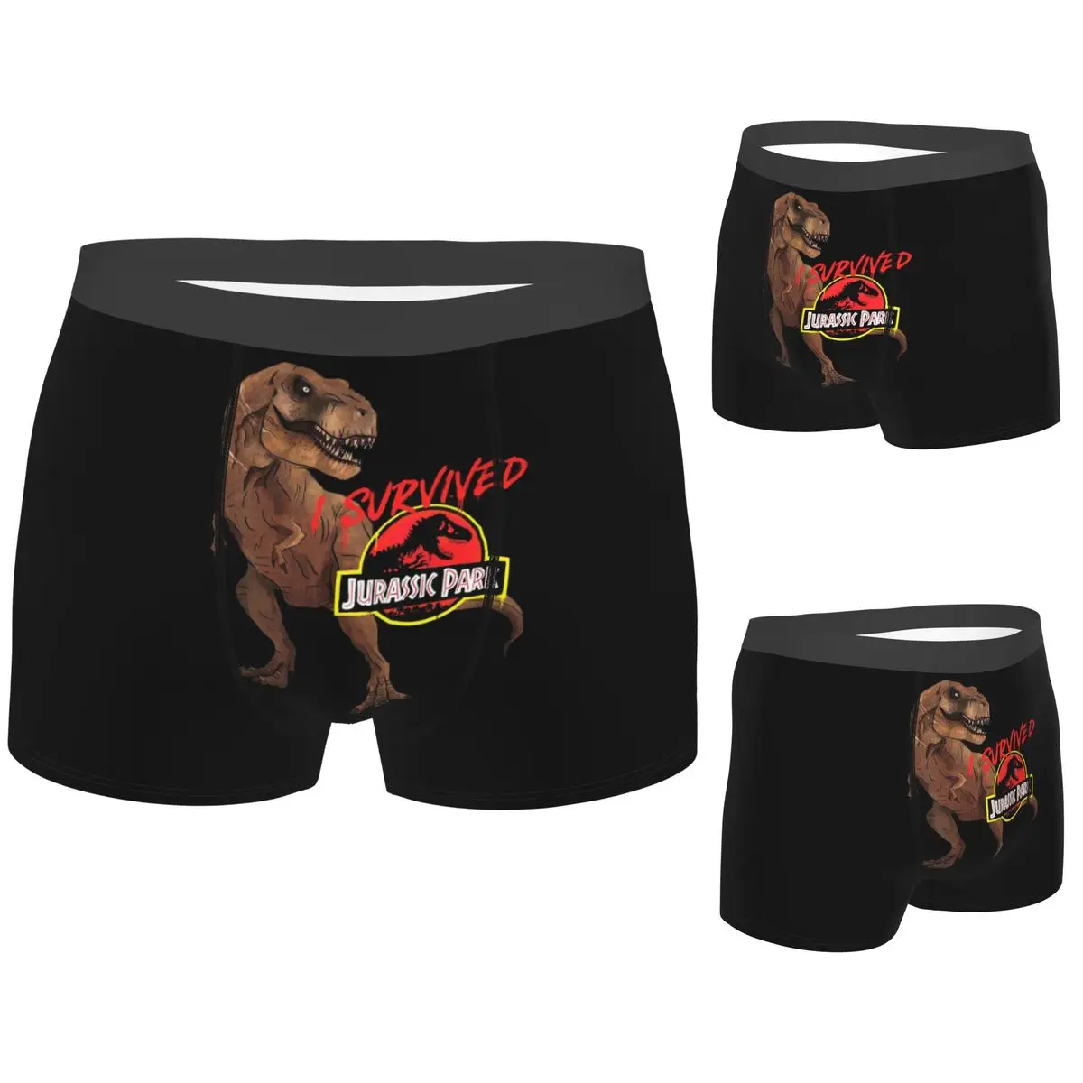 

Boxer Underpants Shorts I Survived Jurassic Park Panties Male Ventilate Underwear for Homme Man Boyfriend Gift