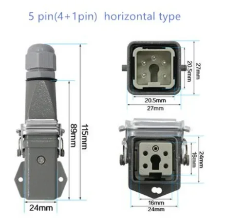Rectangle Aviation Plug Socket,HDC HA 4 5 6 8 Pin Water Proof Heavy Duty Connector Male Female
