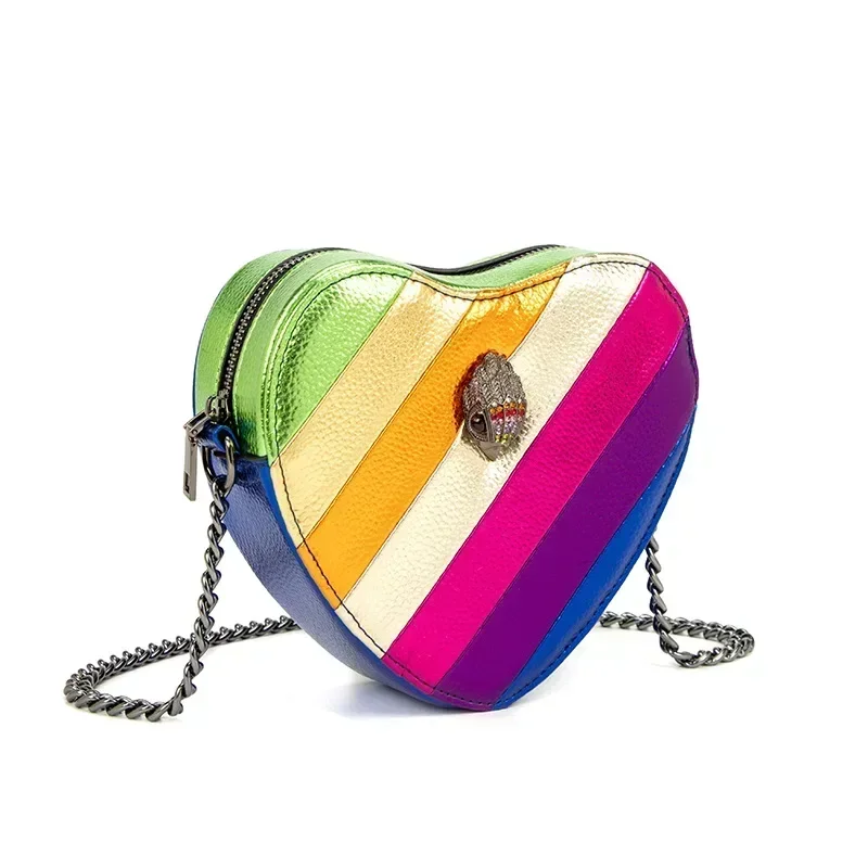 Kurt Geiger Bags Eagle Head Women's Bag Love Rainbow Splicing Chain Shoulder Crossbody Bag Small Bag