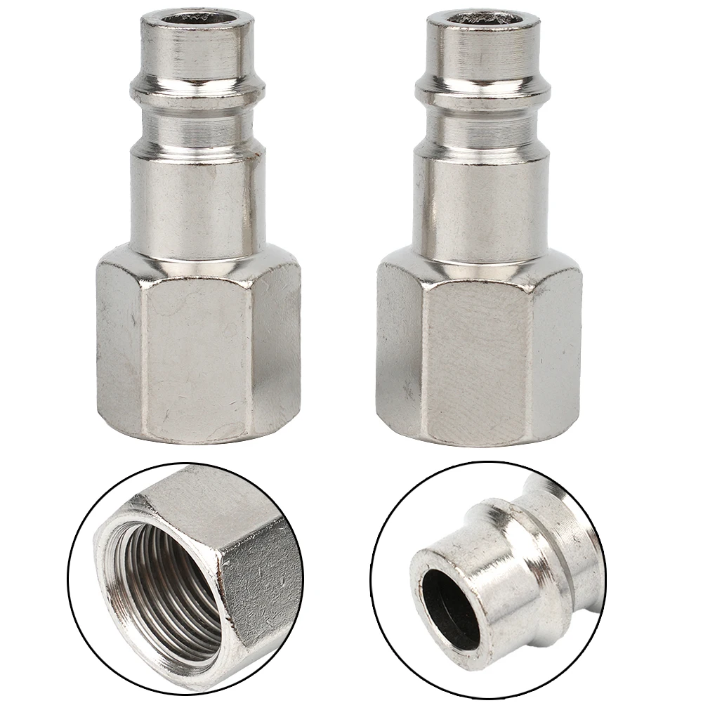 2Pcs Euro Type Air Line Hose Compressor Fitting Coupling Connectors Quick Release 1/4\\\'\\\' Thread Air Line Hose Adapter