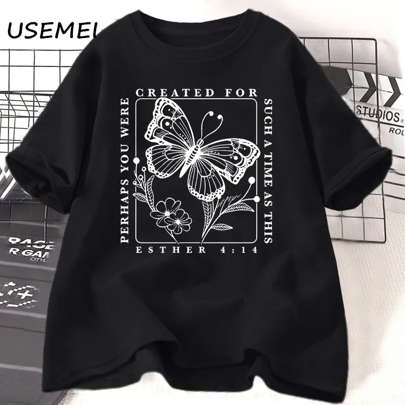

Bible Verse Esther 4:14 T-Shirt Women Christian T Shirt Religion Jesus Graphic T-shirt Casual Cotton Short Sleeve Tshirt Clothes