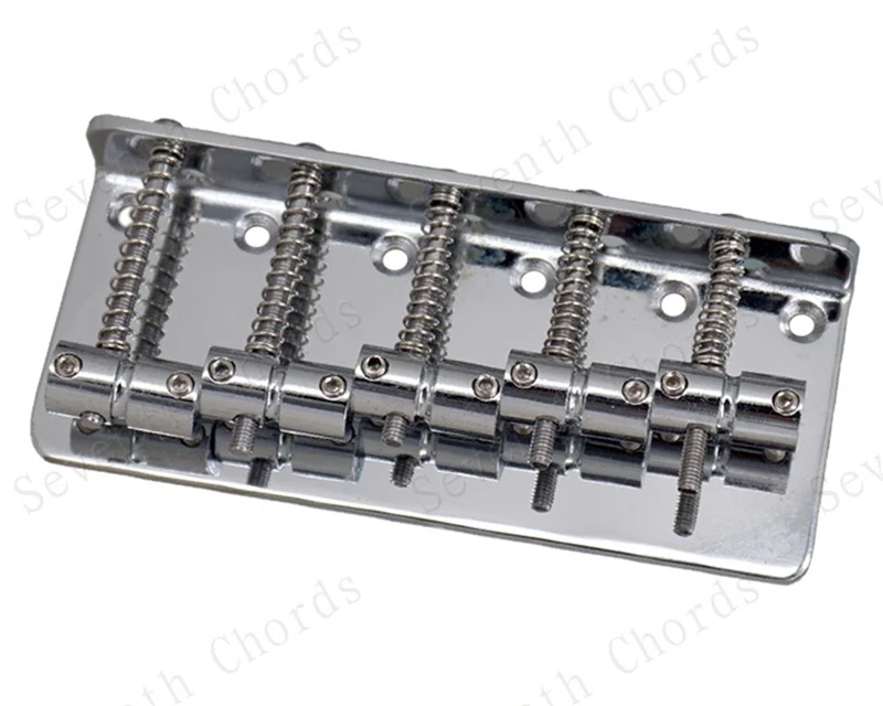 Silberne 5-Saiten-E-Bass-Gitarrenbrücke, Zubehörteile für Musikinstrumente – Detail 4