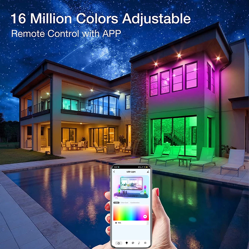 Imagem -02 - Wiscolor Fita Led Rgb 5050 de 510m Fita de Lâmpada Led de Controle de App de Sincronização de Música dc 12v Luz Ambiente de Diodo Flexível para Luz de Fundo de tv Decoração de Sala de Estar