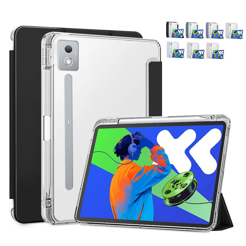 For Lenovo Xiaoxin Pad Pro 12.7 2025 Case Magnetic Trifold Stand PU with Pen Holder Fund TB375FC/TB373FU 12.7