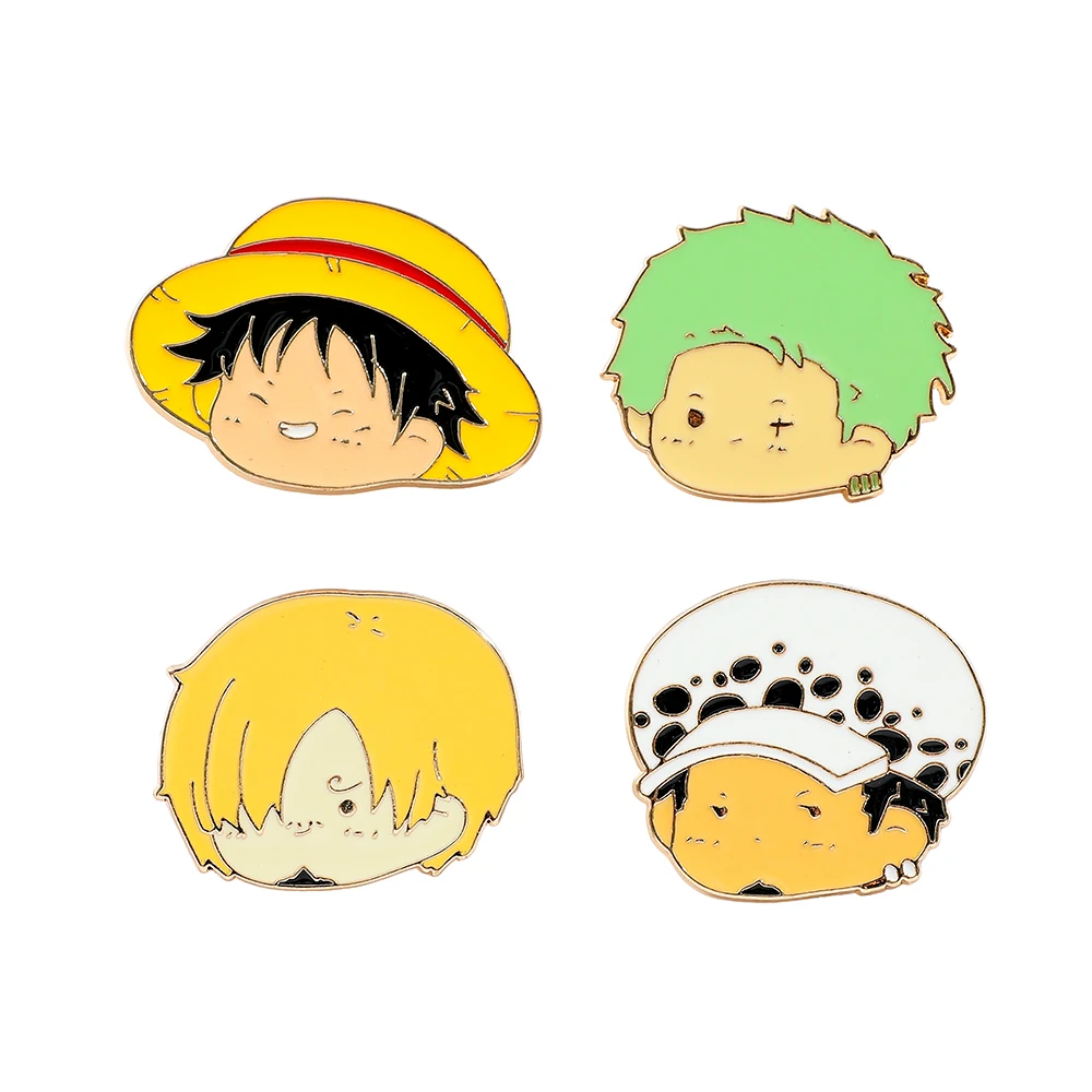 One Piece Brooch Anime Cartoon Monkey D. Luffy Skull Backpack Clothing Accessories Alloy Enamel Lapel Pins Brooches Badge