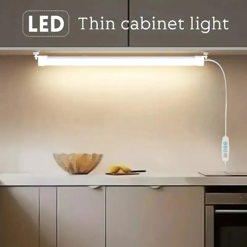 1PC Oświetlenie LED pod szafką Wtyczka USB Możliwość przyciemniania 3 zmiany koloru Lampka nocna LED Oświetlenie kuchni i sypialni z paskiem magnetycznym