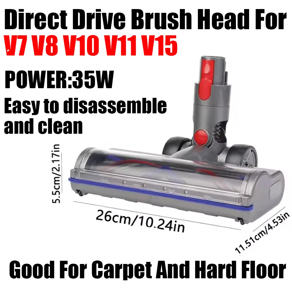Vervangende borstel en filter voor Dyson V6 V7 V8 V10 V11 V12 V15 DC-serie stofzuigers, voor harde vloeren.