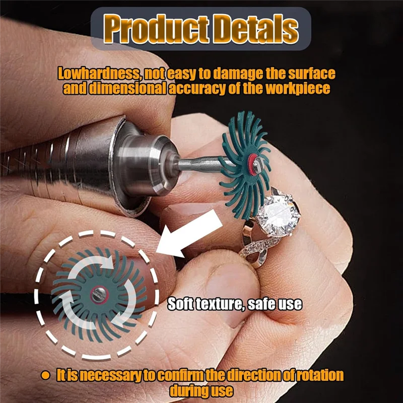 

RALCA-For Rotary Tool 1/8" Shank Compatible 42Pcs 1" Radial Bristle Disc Kit-Mixed Grit Abrasive Brushes Gap-Polishing Pads