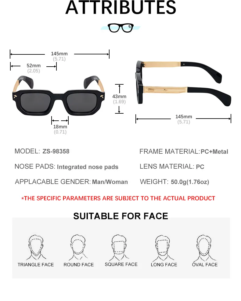 Vintage Polarisierte Quadratische Punk Sonnenbrille Männer 2026 Luxus Marke Klassische Fahren Rechteck Sonnenbrille Angeln Brillen Outdoor – Detail 14