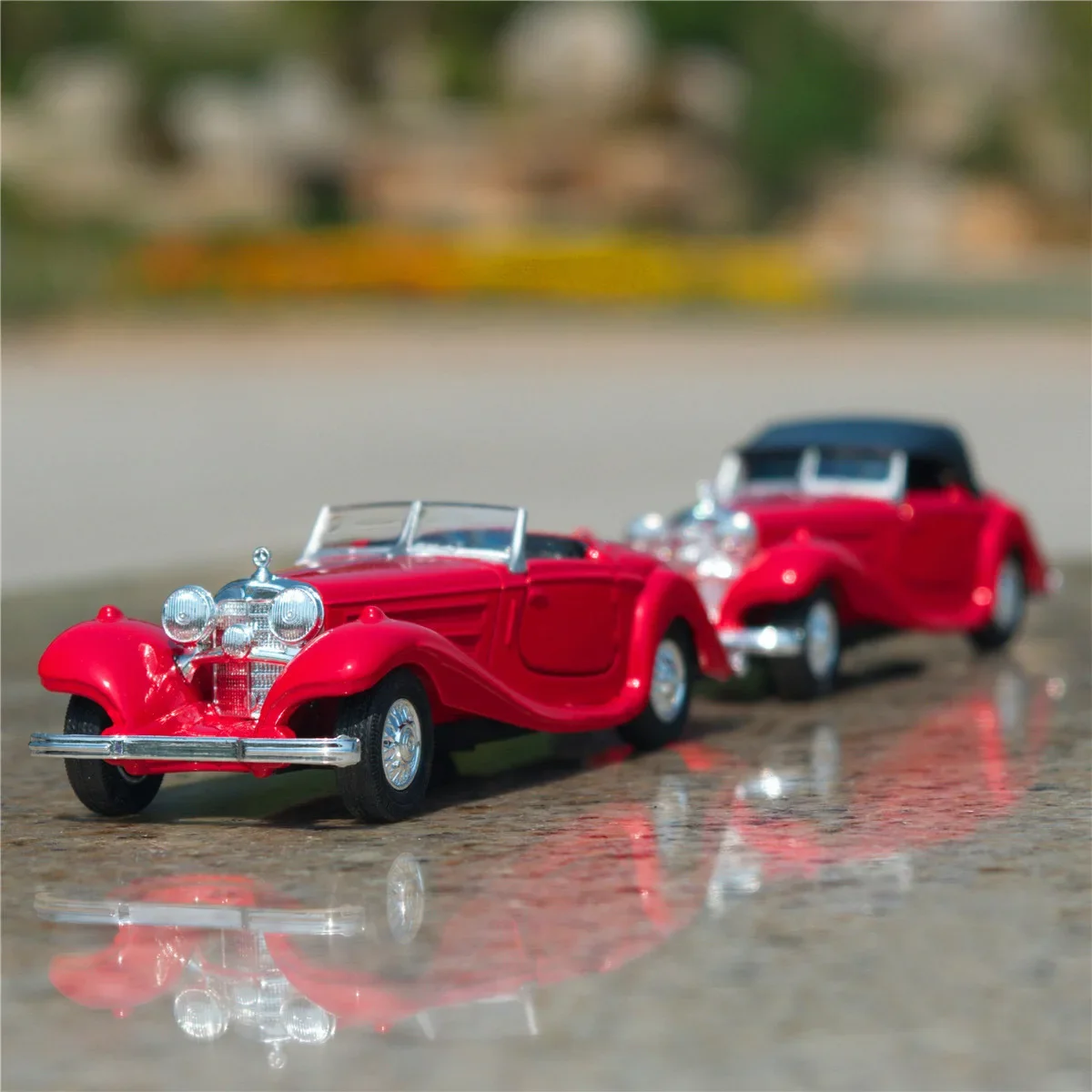 WELLY 1:36 1936 Mercedes Benz 500K Alloy Car Model Diecast Metal Toy Classic Car Model Pull Back Simulation Collection Kids Gift