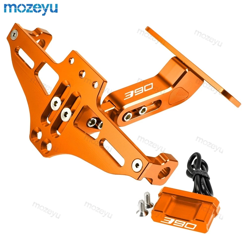 For RC125 RC200 RC390 RC 390 2014-2019 2020 2021 2022 2023 Adjustable Frame Holder Bracket Motorcycle Angle License Number Plate