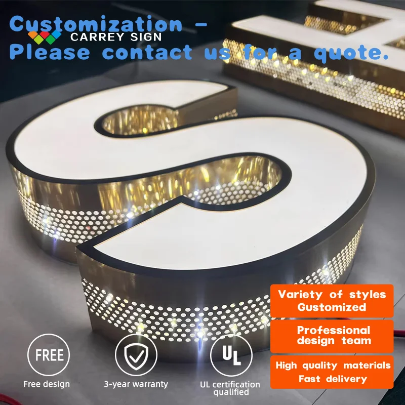 custom.CARREY Custom Signboard Maker Outdoor Restaurant Hotel Business Shop 3d Led Storefront Grow Signboard Sign Board Shop