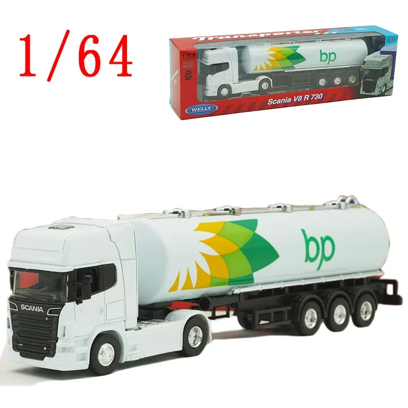 

Welly литой под давлением масштаб 1/64 Scania, модель автомобиля из сплава Scania V8 R730, игровые транспортные средства, коллекция масляных танков, хобби, игрушечный грузовик, оригинальная коробка