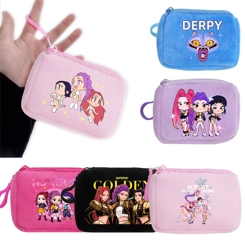 KPop شيطان الصيادين أفخم محفظة نسائية للعملات المعدنية حقيبة مفتاح الفتيات محفظة الاطفال المحمولة حقيبة التخزين الصغيرة هدايا عيد ميلاد لطيف للأطفال مخلب