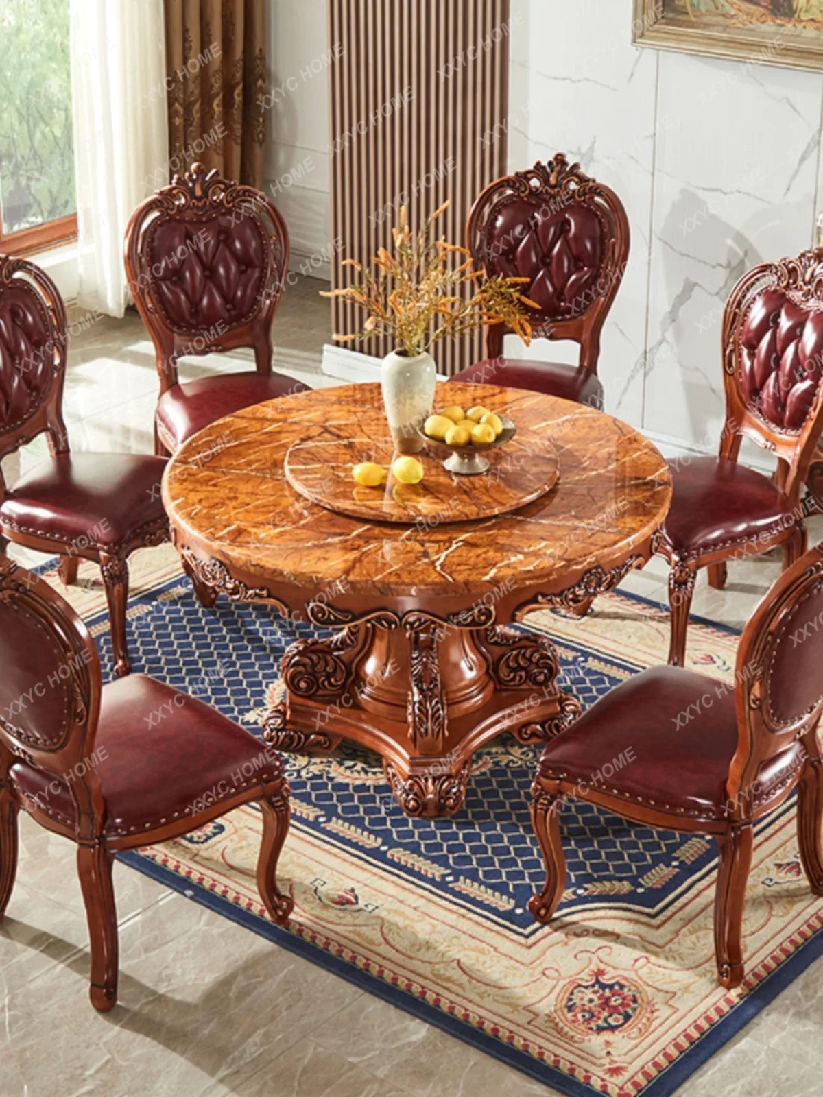 Dining Tables and Chairs Set round Type Round Table Turntable Dining Table Small Apartment Dining Table