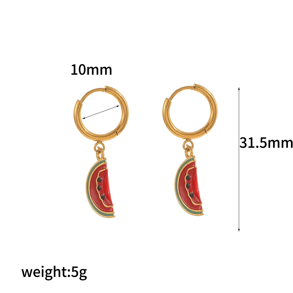 Modische Persönlichkeit Edelstahl-Ohrringe Damen Emaille Chili-Pfeffer-Kirsche Schmuck DIY Niedliche Accessoires – Detail 10