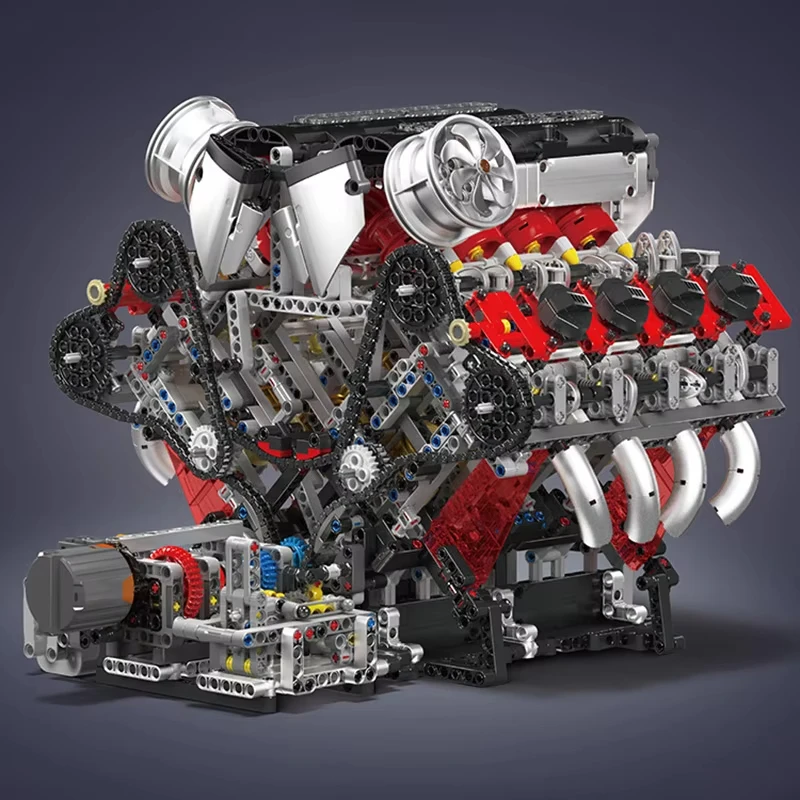 2718 pçs v8 kit modelo de motor carro técnico moc v8 motor supercar modelo montagem blocos de construção tijolo brinquedos para meninos presentes