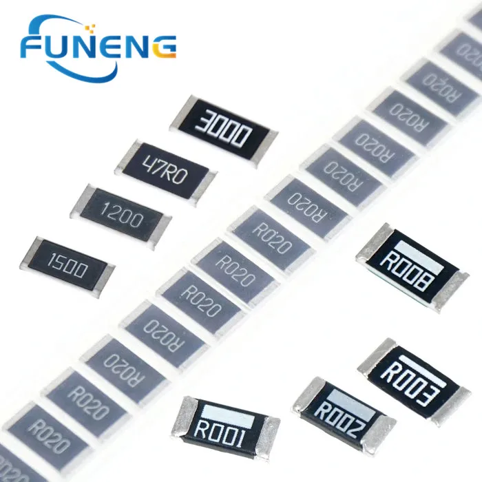 50 sztuk/partia 2512 SMD Chip rezystor 5% 0R-1M R001 R010 R100 R020 1R 10R 100R 1K 10K 100K 1M ohm