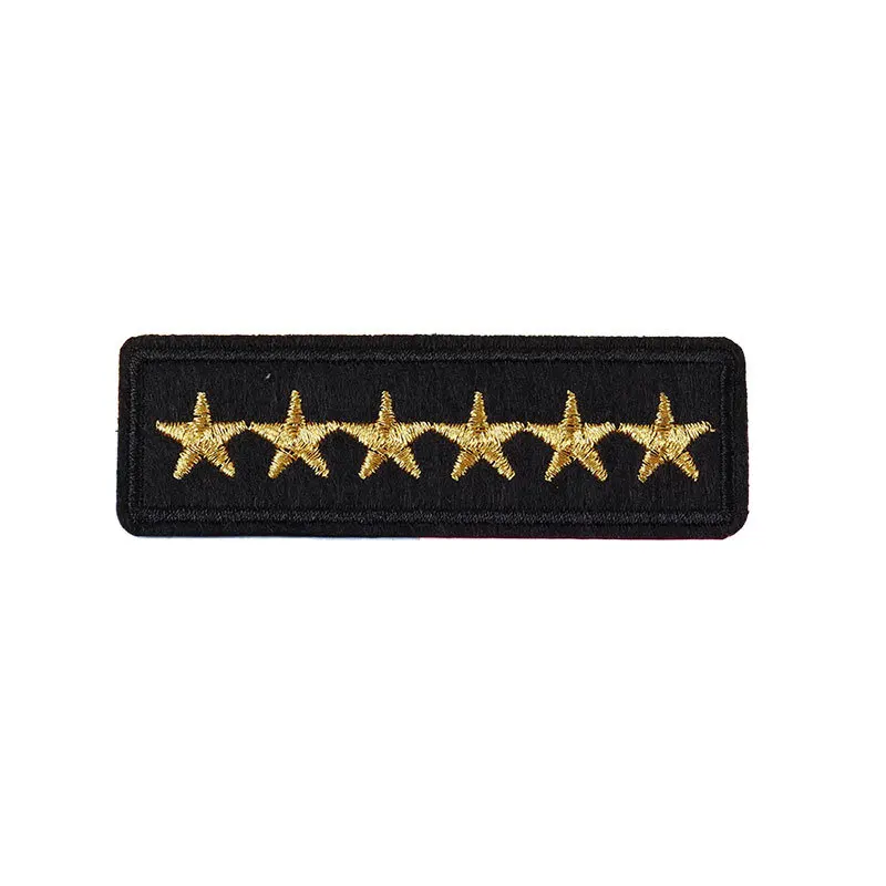 Distintivo a spalla a sei stelle dimensioni: 8.5 x2.7cm toppa toppe militari ricamate in oro per abbigliamento ferro su badge ricamo decorazioni fai