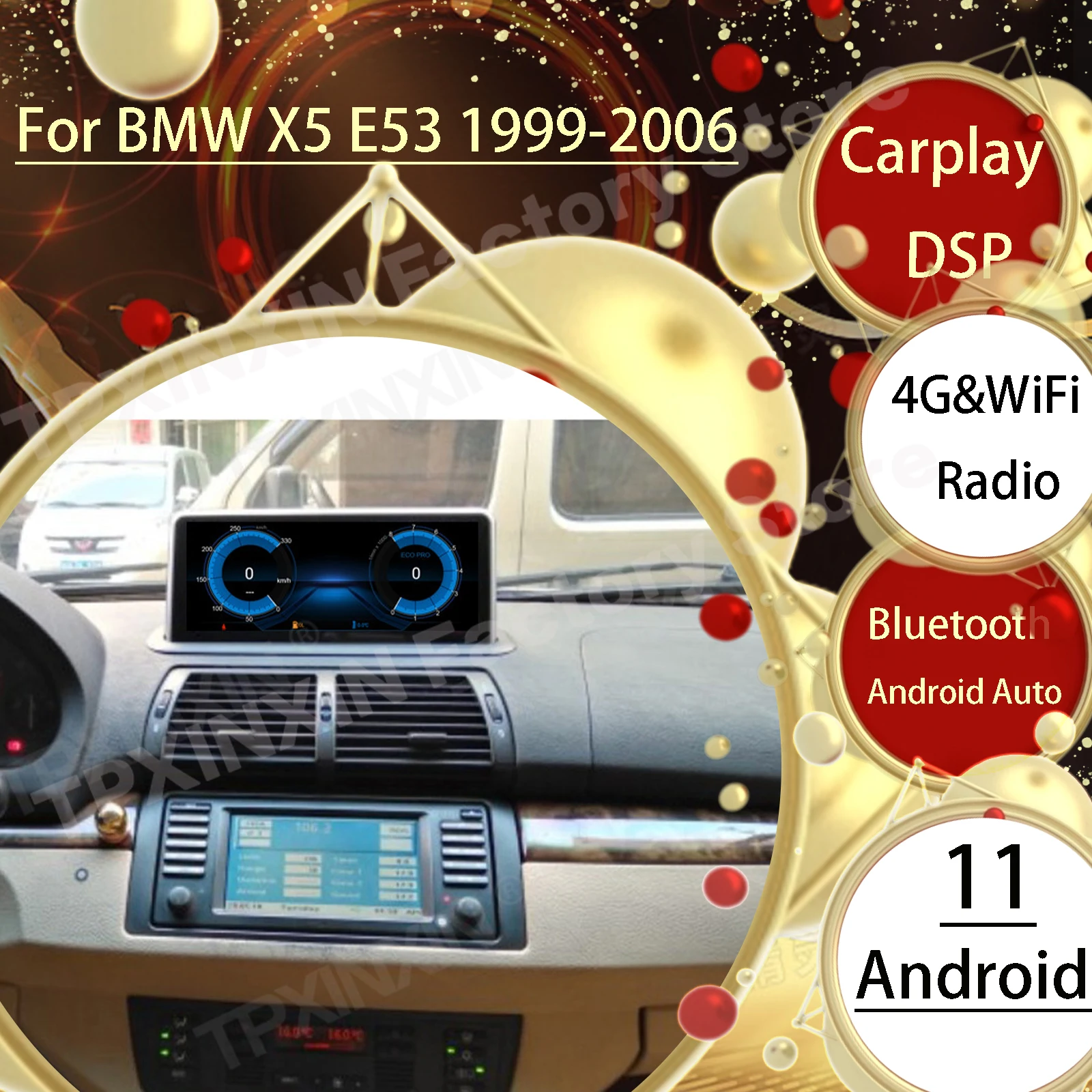 

256G Мультимедийный Android 11 плеер автомобильное радио стерео для BMW X5 E53 1999 2000 2001 2002 2003 2004 2005 2006 GPS приемник головное устройство