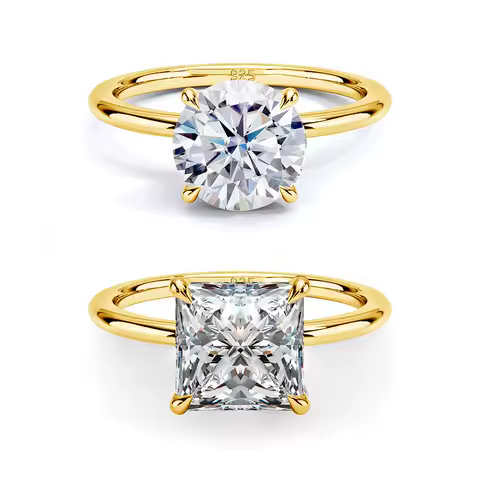 Szjinao 1ct 2ct 3ct D Color Moissanite Ring For Women 925 Sterling Silver Gold Plated Solitaire Rings Engagement Gift Wholesale