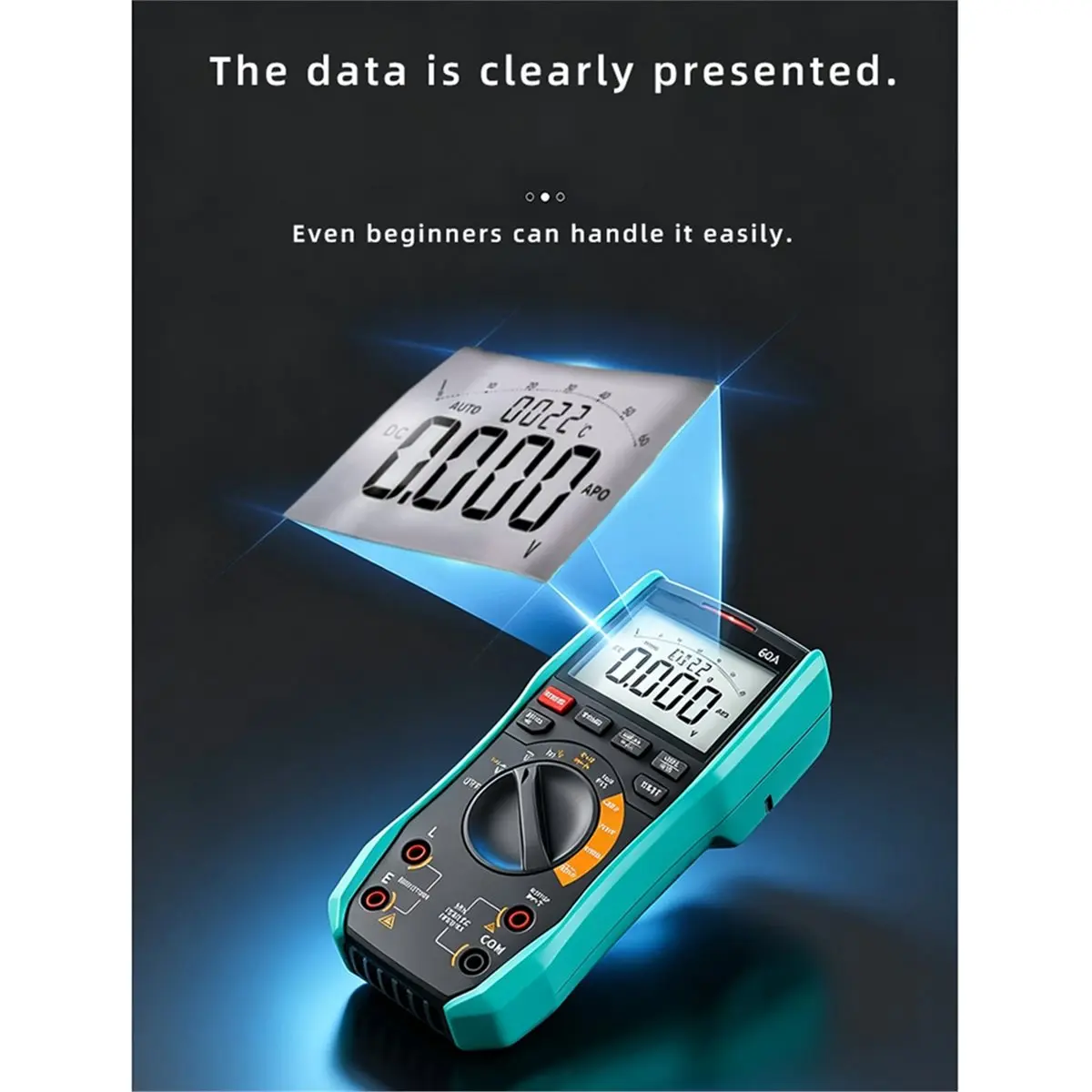 2in1 Insulation Resistance Tester + Multimeter 60A NCV AC DC Voltage Current Capacitance Tester for Electrician Repair