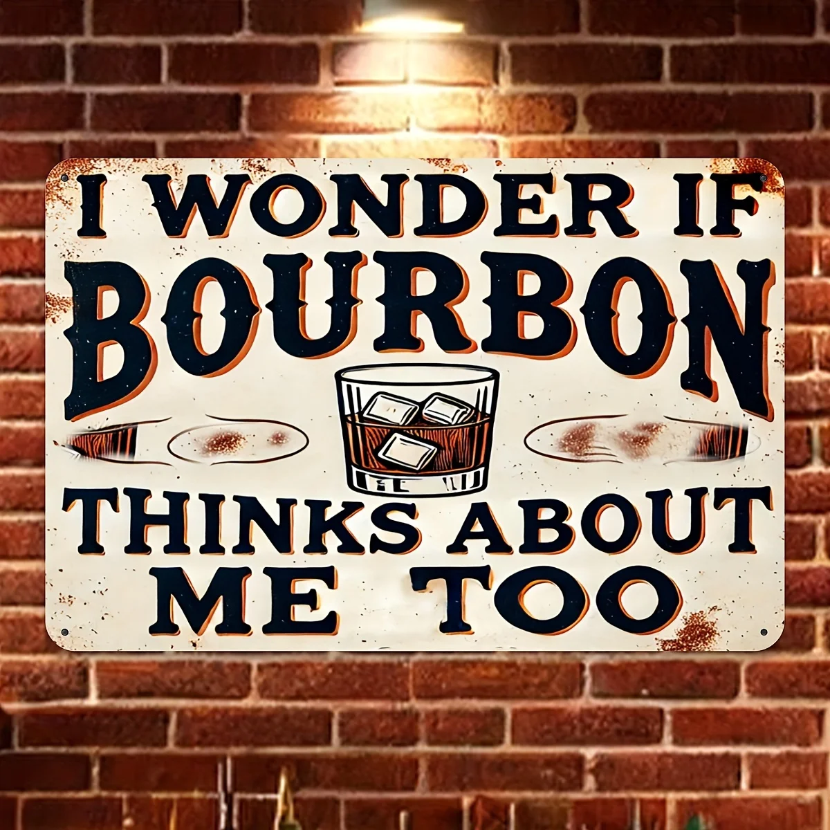 1pc Vintage Bourbon Humor Aluminum Wall Sign | 