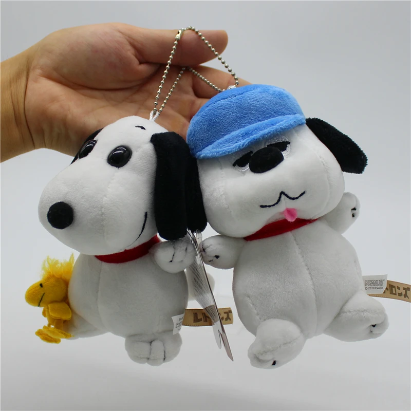 1piece 12cm Peanuts high quality Snoopy Woodstock and Olaf  Plush pendant toys Snoopy dog  KEY CHAIN animal dolls