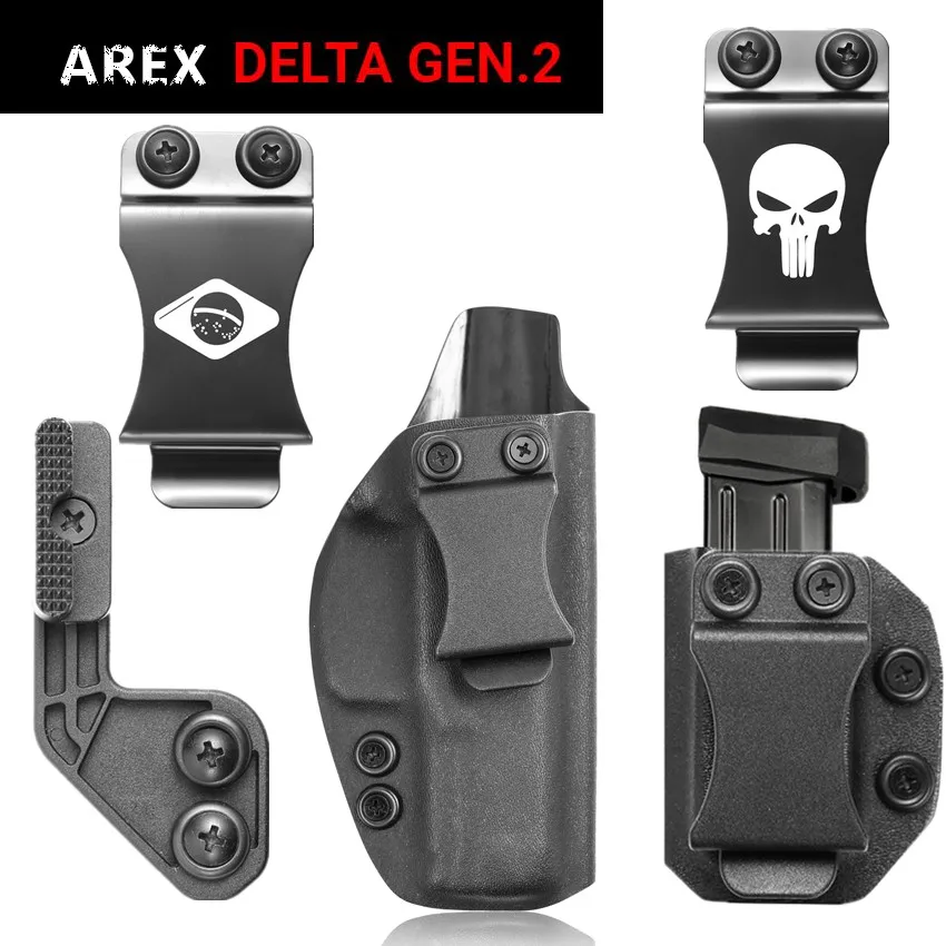 Talia Veiled Kydex IWB kabura dla Arex Delta gen 2 1 9mm Port ładowarki magazyn Mag uchwyt metalowy klips klapa pazur ukryty Carry