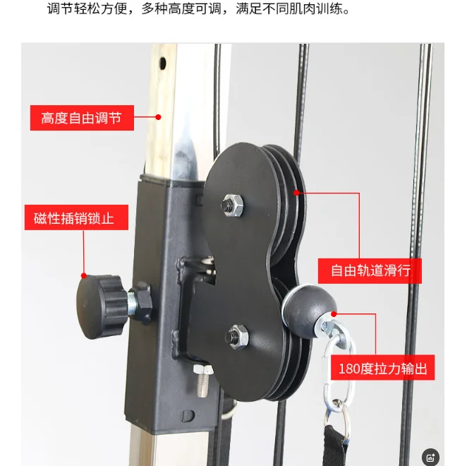 Commercial Gym Equipment Lat Machine Cable Crossover Plate, Loaded Machines, Pulley System, Cable Station, Wall Mount Pulley