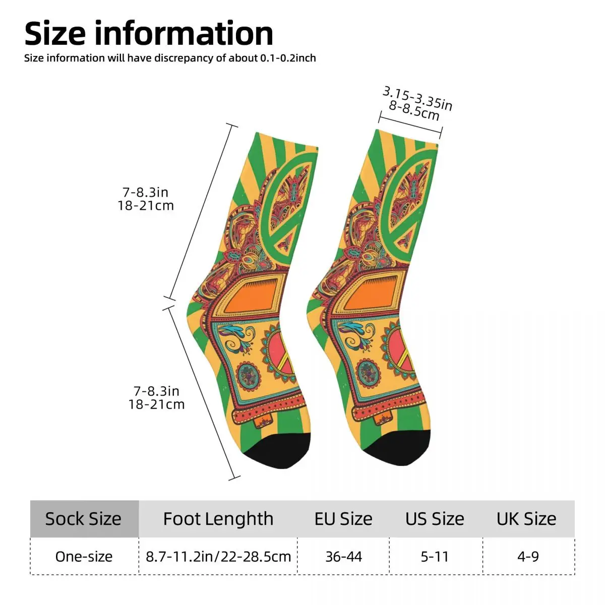 Love And Peace Sock Printed Man Polyester