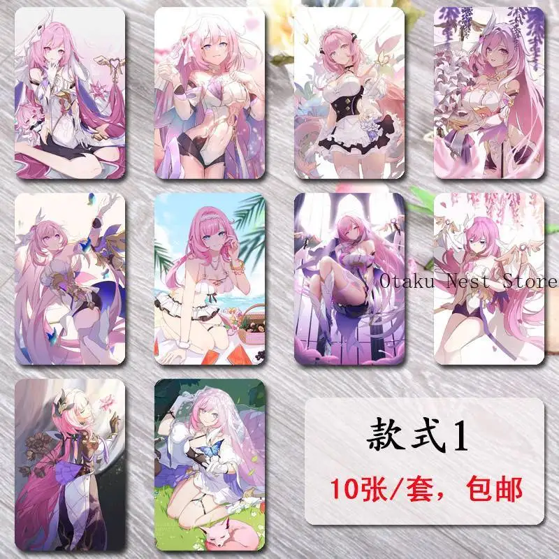 Autocollants imperméables pour cartes Honkai Impact 3 Elysia, autocollants animés pour carte de transport, contrôle d'accès, carte d'identité, résistant aux rayures, décoration, cadeau