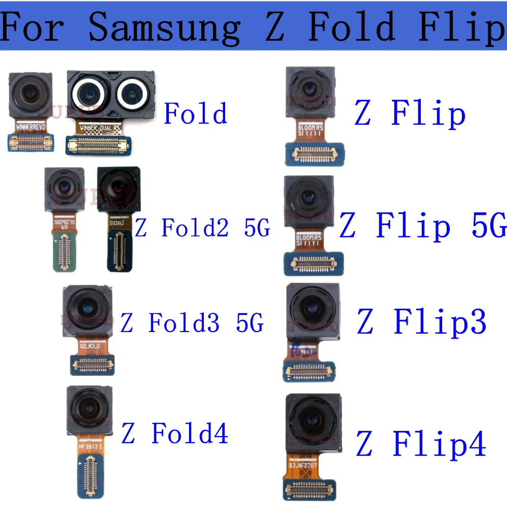 Front Camera Module Flex For Samsung Galaxy Z Fold Fold2 Fold3 Fold4 Fold5 Flip Flip3 Flip4 Flip5 5G  Camera Parts