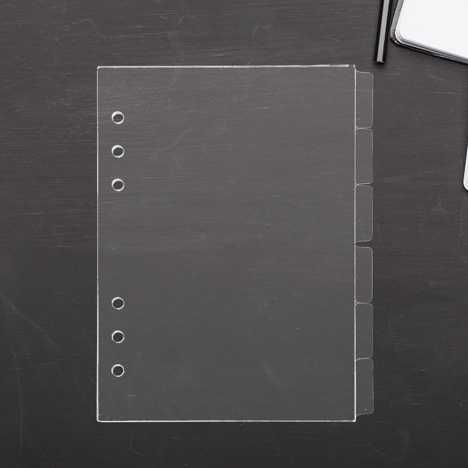 

6Pcs Acrylic Notebook Binder Transparent Detachable Insert Refillable Pages for DIY Journal Planner Traveler Student