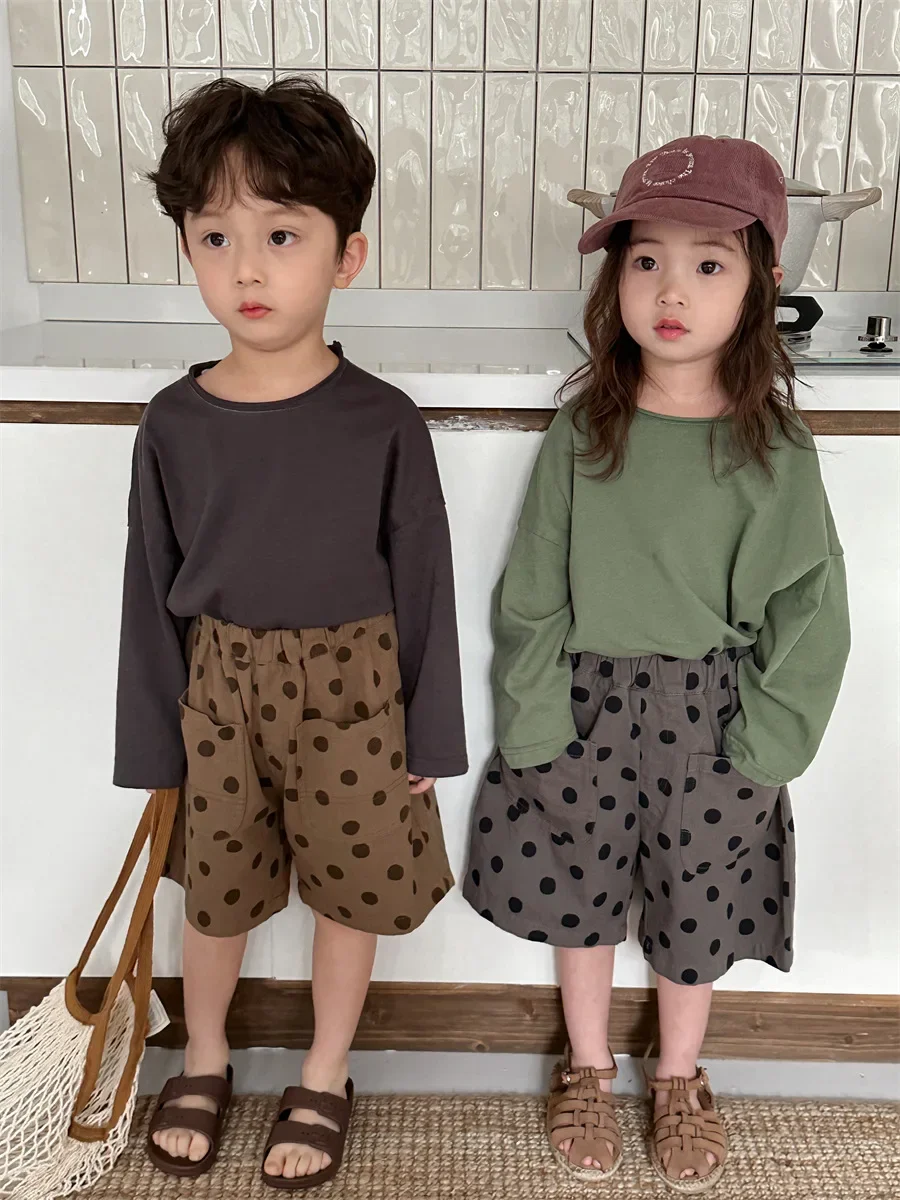 Children Clothing Kids T Shirt Children Clothing Spring Solid Color Long Sleeved Undershirt Baby Casual Tops Simple T Shirt