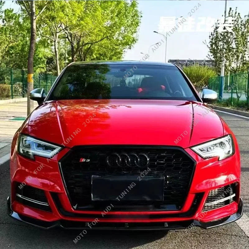 

Для AUDI A3 S3 Audi A3 8V S3 S-Line 2017-2020 Автомобильный передний бампер, спойлер, сплиттер, передняя крышка подбородка, спойлер, комплект кузова, тюнинг