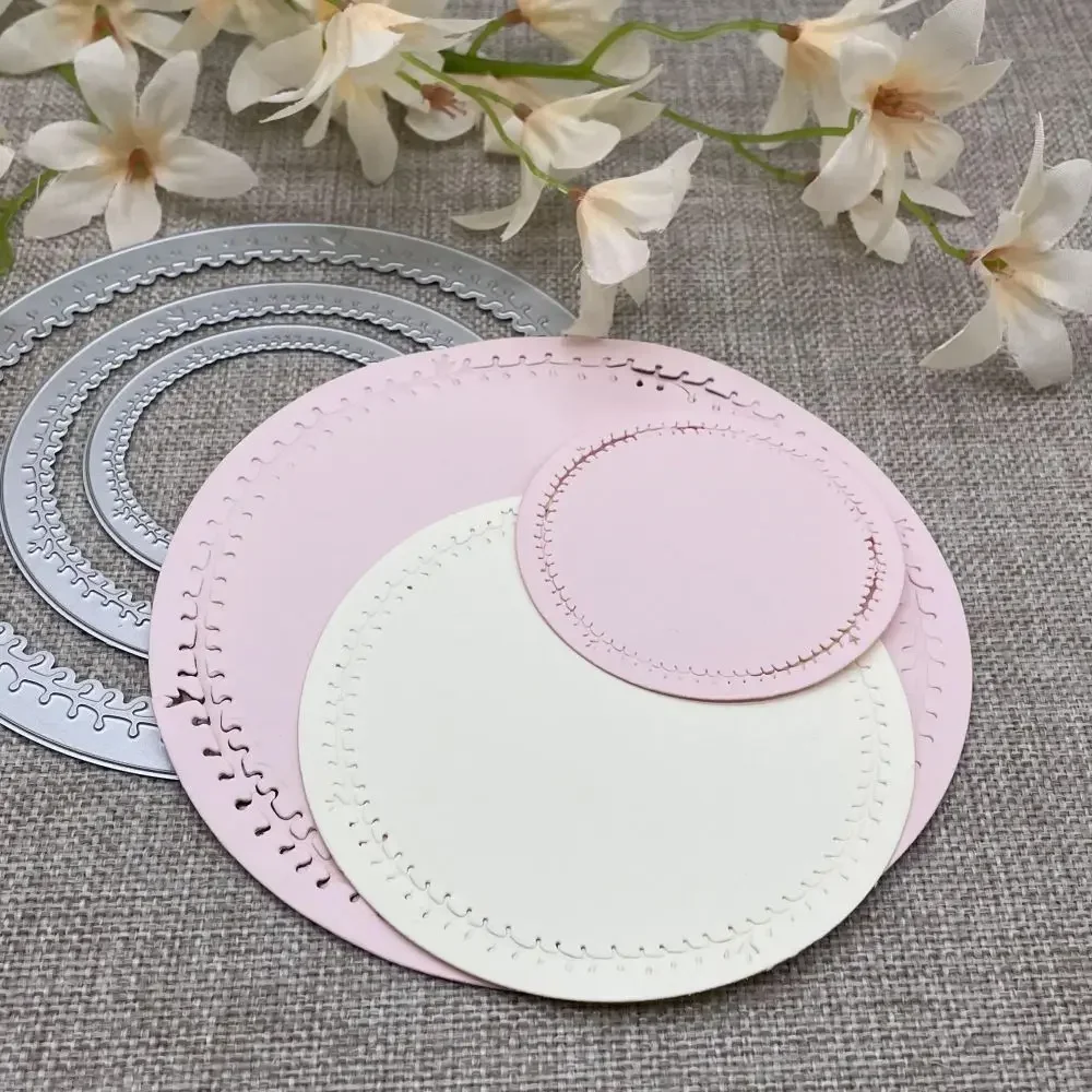 

Flower circle frame Metal Cutting Dies Stencils For DIY Scrapbooking Decorative Embossing Handcraft Die Cutting Template Mold