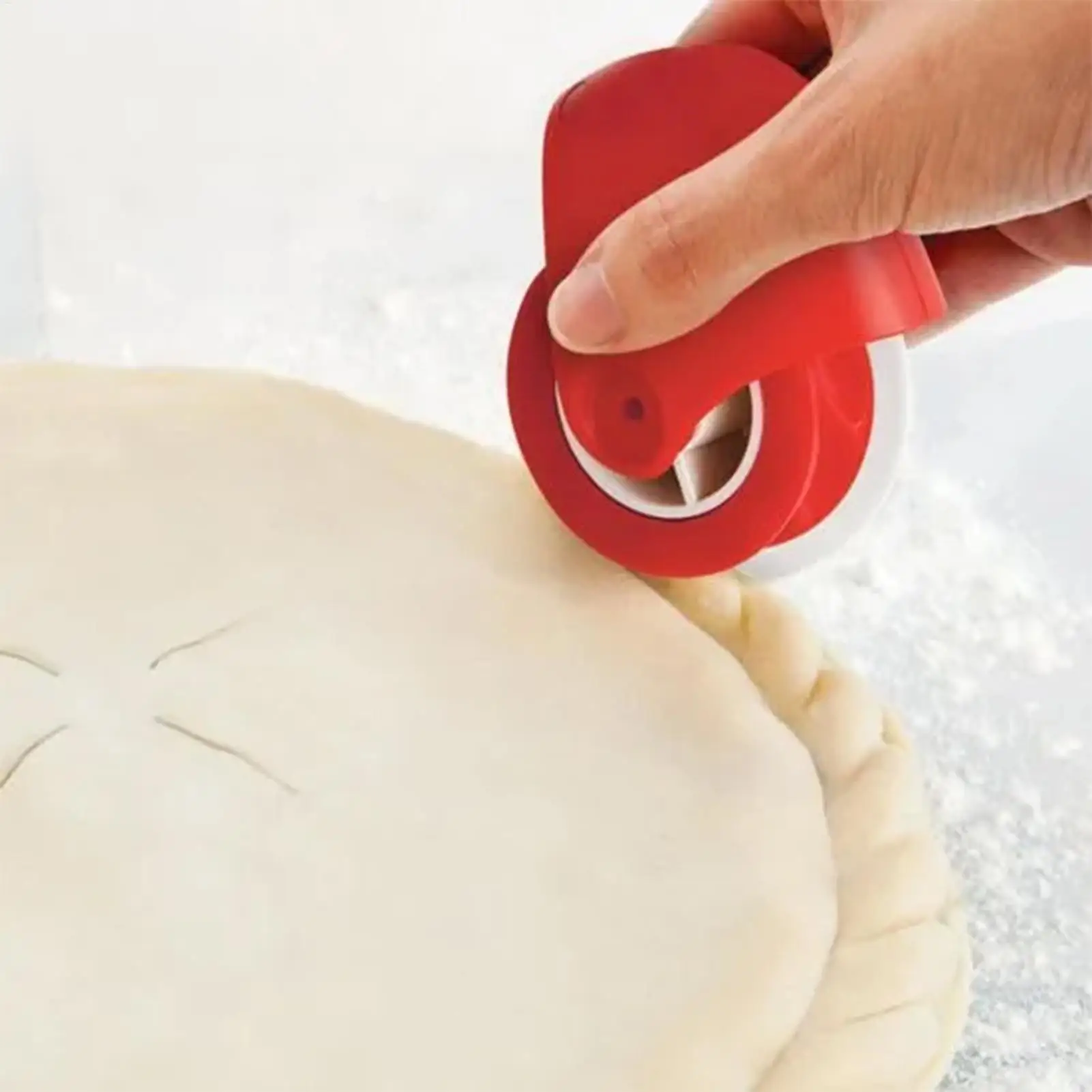 Cortador Manual de Masa y Base para Tartas, Rueda para Pastelería con Borde Perfecto, Utensilio de Cocina Multifuncional para Hornear Pizza