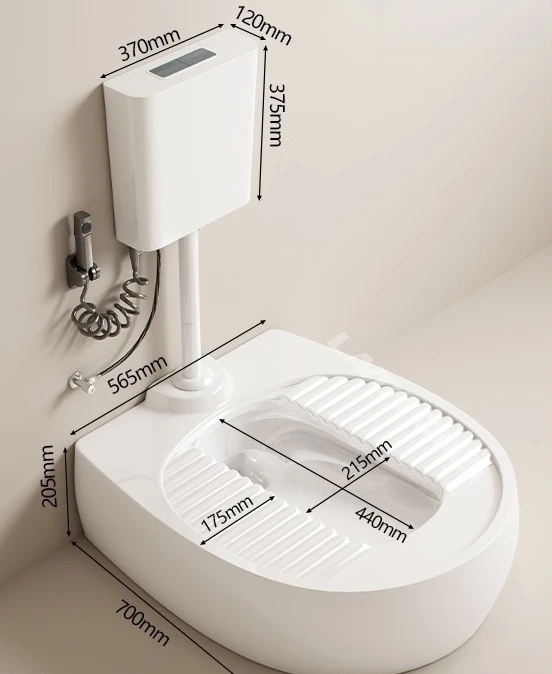 Factory Direct 2026 No digging pit squatting toilet toilet toilet change squatting pit injury ground can be attached to the wall