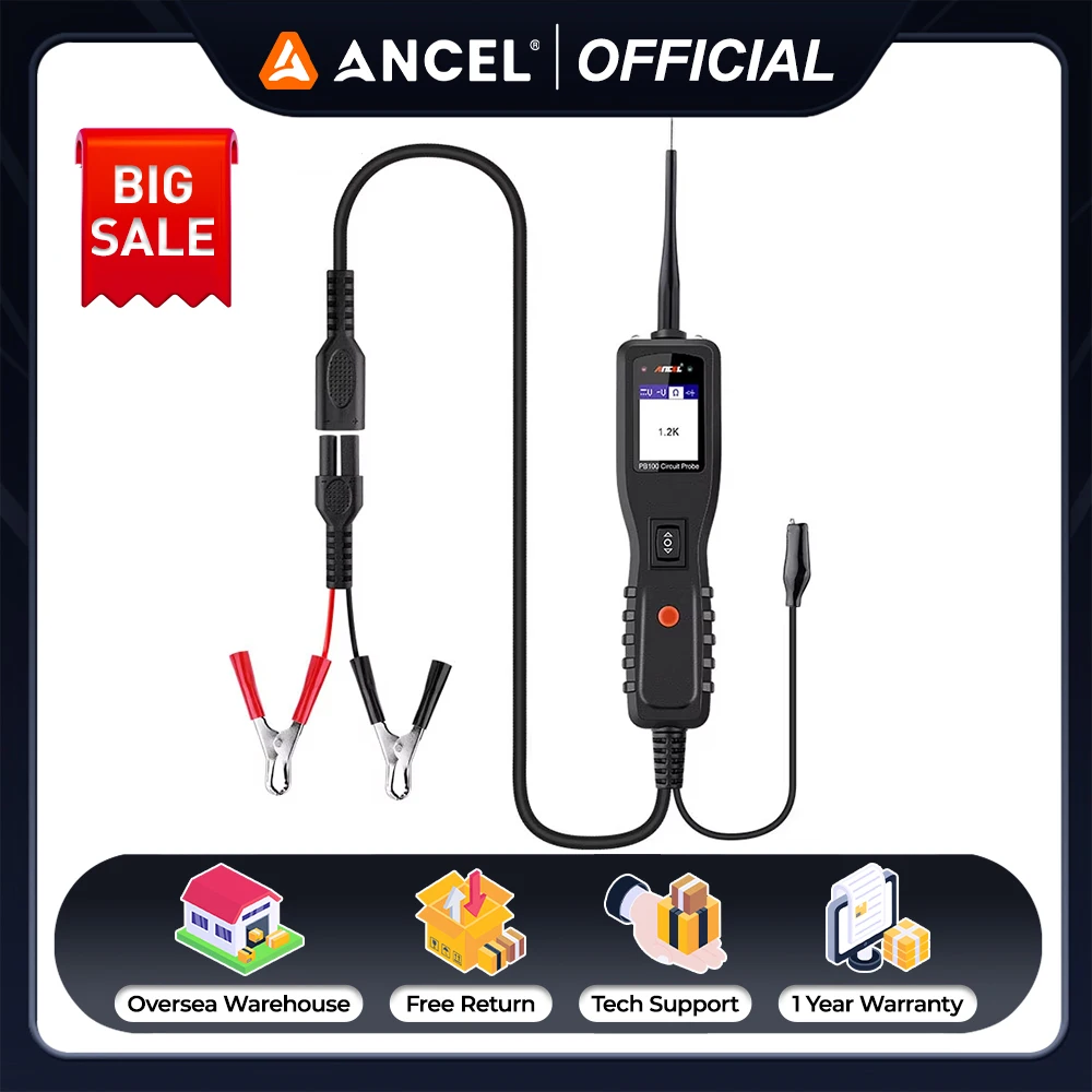 

Ancel PB100 автомобильный AVOmeter 12 В 24 В тестер цепей аккумулятора комплект зондов сканер электропитания инструмент инструменты для механической мастерской