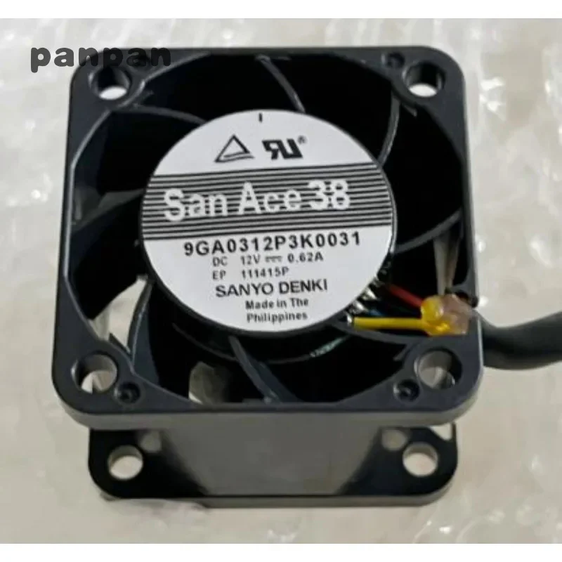 Оригинальный вентилятор для SANYO 9GA0312P3K0031 San Ace 38 DC 12 В 0,62 А, двухшаровой охлаждающий вентилятор 3828 3,8 см 38x38x28 мм