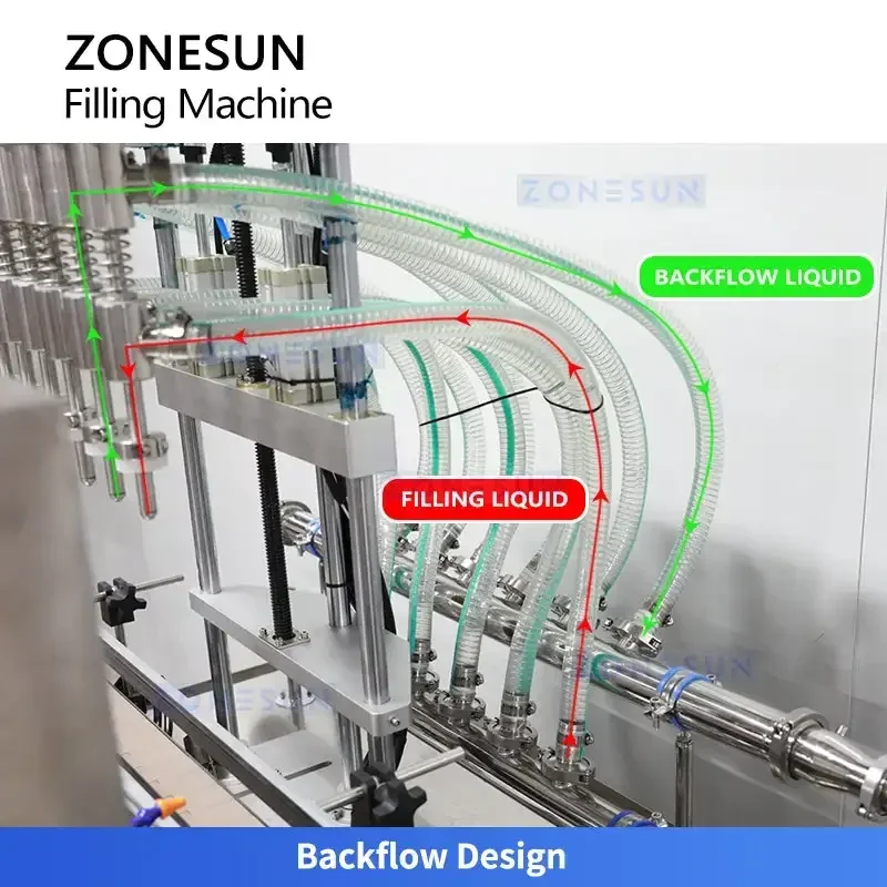 ZONESUN Riempitrice automatica per liquidi con pompa centrifuga a 6 ugelli ZS-VTZL100