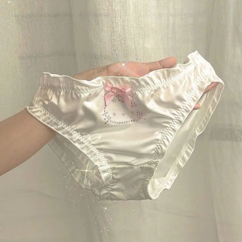 Sanrioed Cartoon Cinnamoroll Panties Kawaii Anime Shorts Underwear for Women Japanese Style Cotton Girls Student Stripe Cute