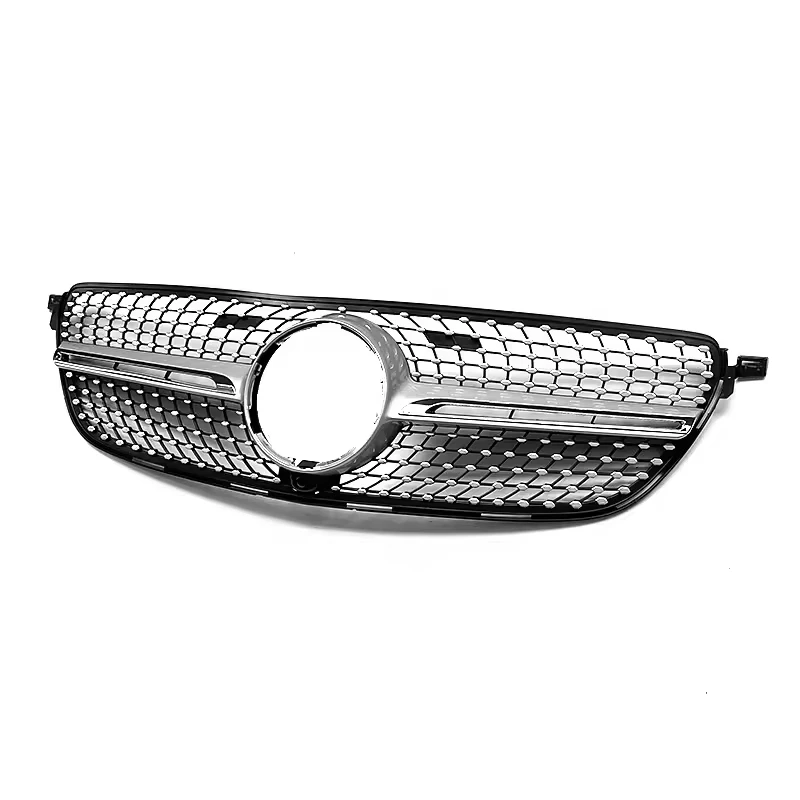 Wholesale high quality durable gloss silver/black front bumper diamond grille modified part for Mercedes Benz GLE W166 2015-2019