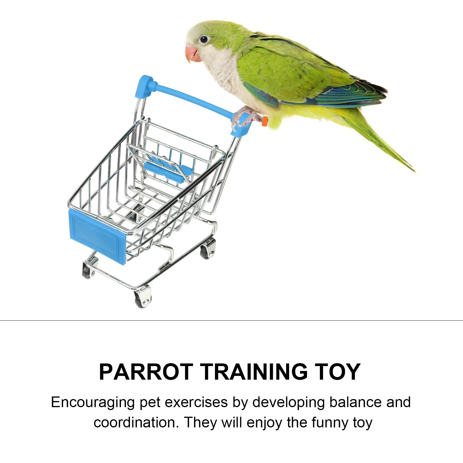 Metalen mini-winkelwagentje Hemelsblauw Duurzame constructie Uittrekbare kinderzitje Stijlvolle itemsorteerder Mini-winkelwagentje