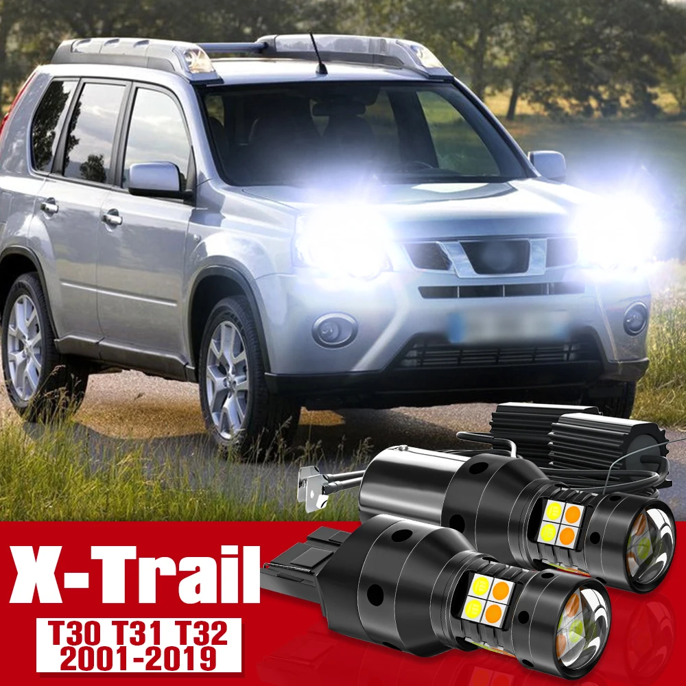 

2x Dual Mode Turn Signal+Daytime Running Light Accessories LED DRL For Nissan X-Trail T30 T31 T32 2001-2019 2007 2008 2013 2014