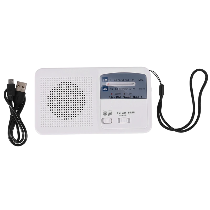 AIAI Emergency Radio With Solar And Hand Crank Self Powered, Battery USB Recharging FM/AM Radio LED Flashlight Phone Charger