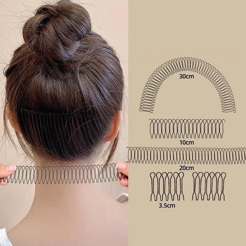 

Women Invisible Broken Hair Hairpin Adult Tiara Tools Roll Curve Needle Bangs Fixed Insert Comb Professional Styling Accessories